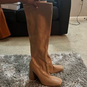 Patent Leather Knee High Boots